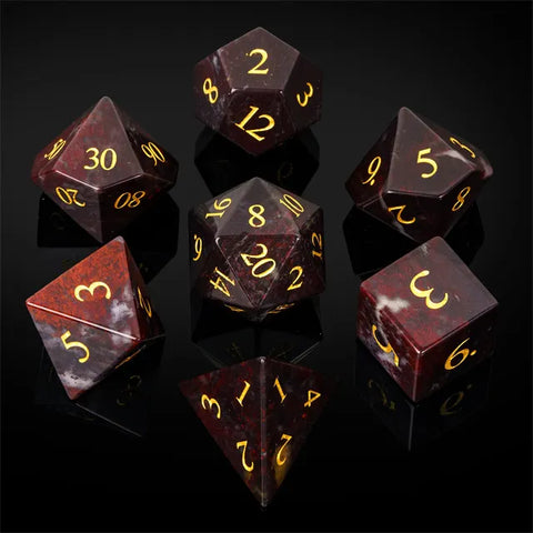 Blood Jasper Dice Set of Vigor