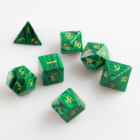 Malachite Dice Set of the Material Plane