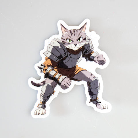 Fighter Cat Sticker