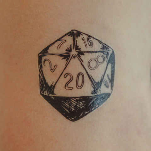 D20 Temporary Tattoo