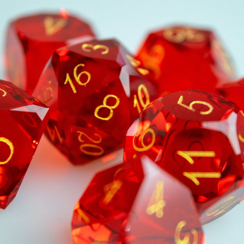 Ruby Red Victorian Glass Dice