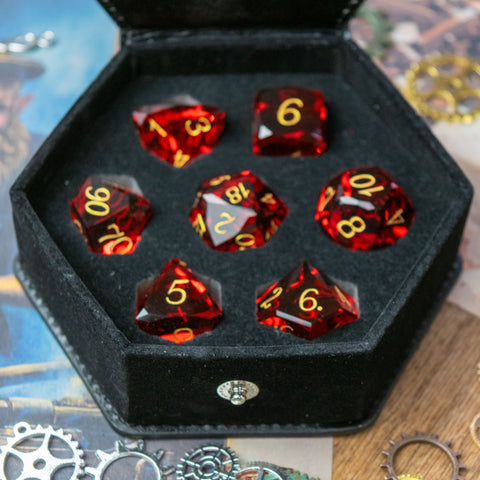 Ruby Red Victorian Glass Dice