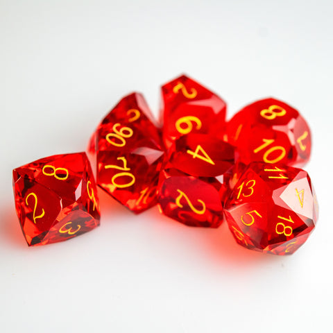 Ruby Red Victorian Glass Dice