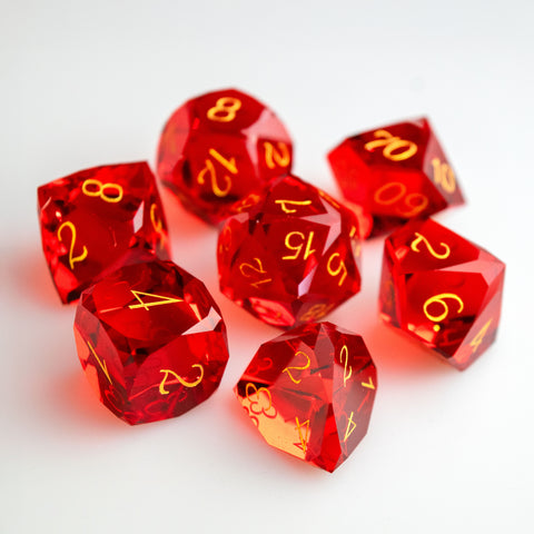 Ruby Red Victorian Glass Dice